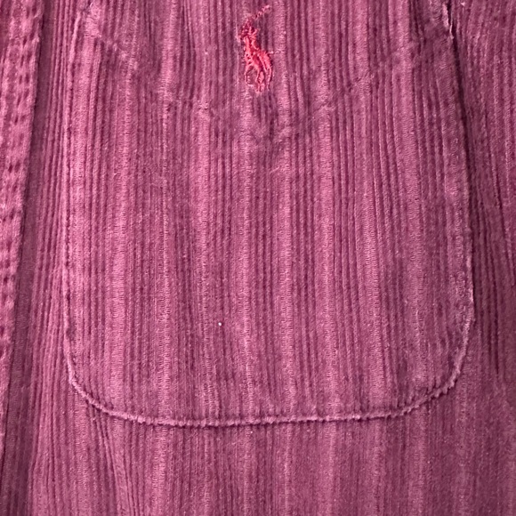 Vintage 90’s Polo By Ralph Lauren Casual Maroon Corduroy Button Up Long Sleeve - Picture 4 of 8